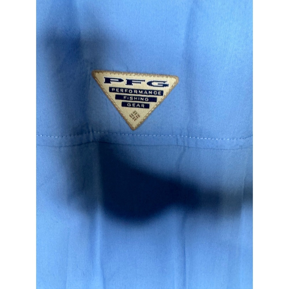 Columbia PFG‎ Performance Fishing Gear Blue Button Up Shirt Men's Size Large - Picture 8 of 9